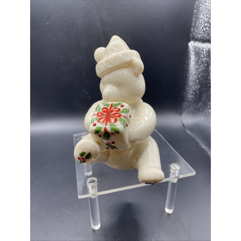 Lenox Teddy Bear F154/10,000 Holiday‎ Ribbon Jewel Limited Ed. Made USA VTG 1995